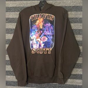 Gildan Brown Travis Scott Rap Hoodie Sweatshirt Men’s Large